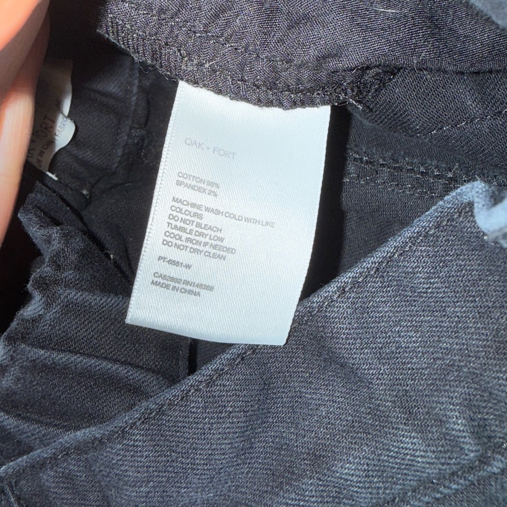 Oak + Fort CROPPED LENGTH TWILL WIDE LEG PANT Medium - Picture 3 of 5